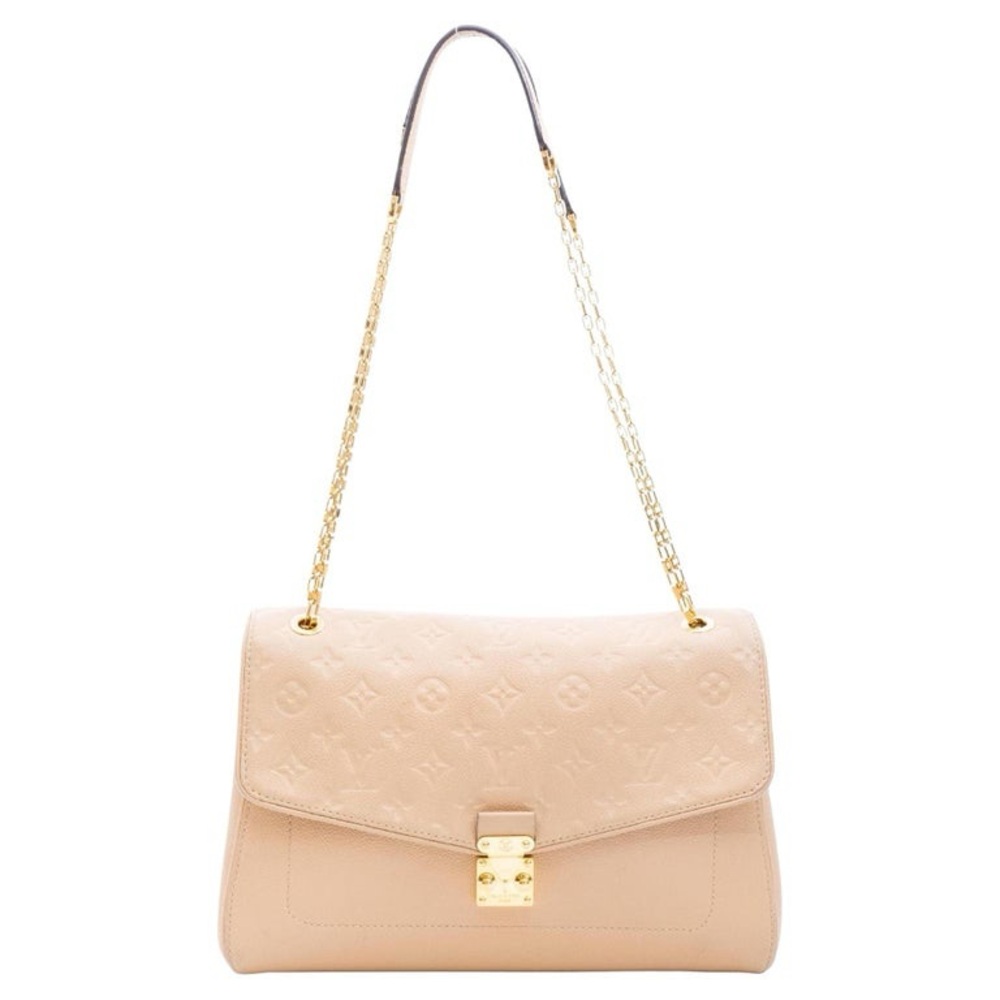 Louis Vuitton Cream Shoulder Bag with Gold Chain